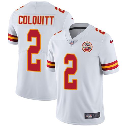 Nike Chiefs #2 Dustin Colquitt White Men's Stitched NFL Vapor Untouchable Limited Jersey